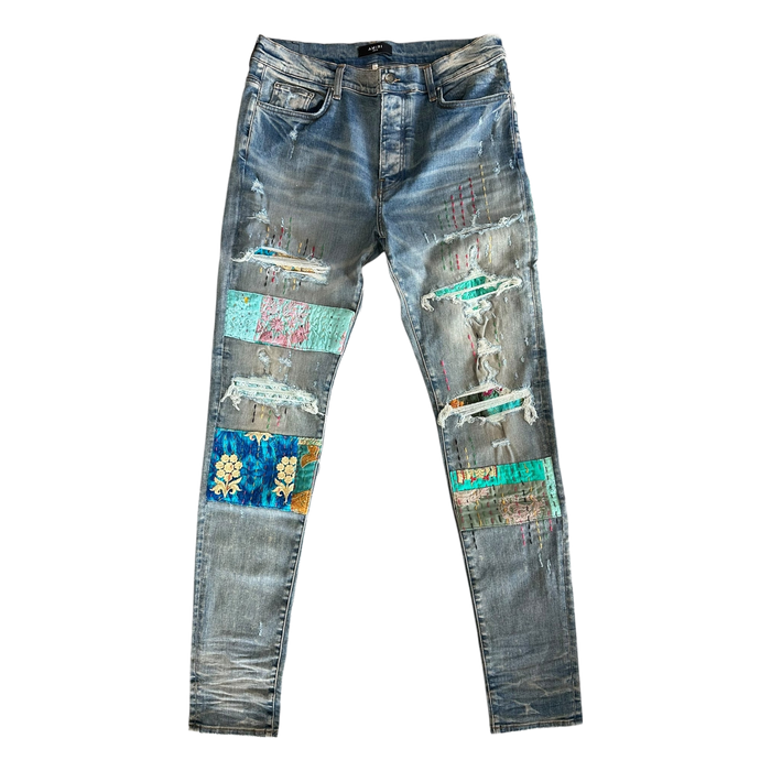 Amiri — Amiri Clay Indigo Quilted Patch Jeans