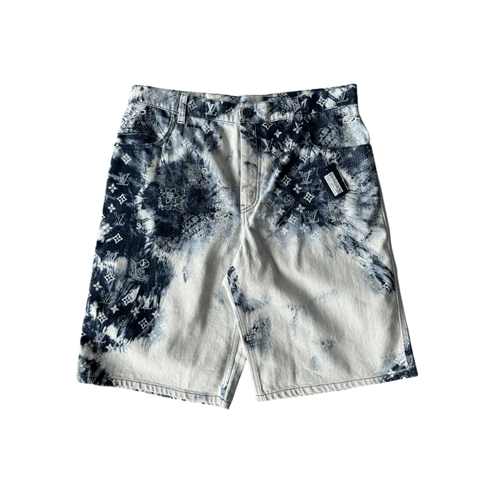 Louis Vuitton — Louis Vuitton Blue Bleached Bandana Monogram Denim Shorts