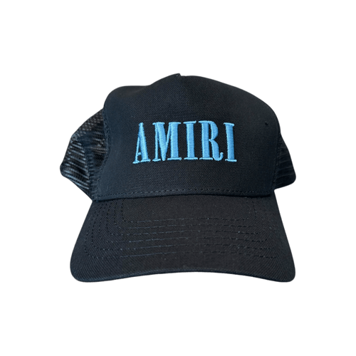 Amiri Black & Blue Core Logo Trucker Hat - Morely TrendsAmiri Type here:)