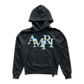Amiri Black & Chrome Staggered Logo Hoodie - Morely TrendsAmiri Type here:)