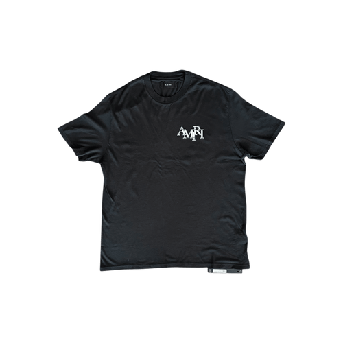 Amiri Black & Chrome Staggered Logo T-Shirt - Morely TrendsAmiri Type here:)