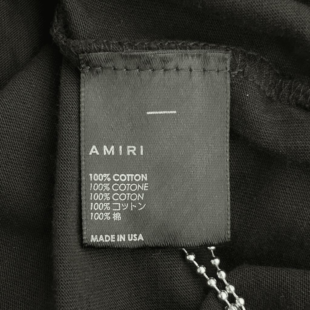 Amiri Black & Chrome Staggered Logo T-Shirt - Morely TrendsAmiri Type here:)