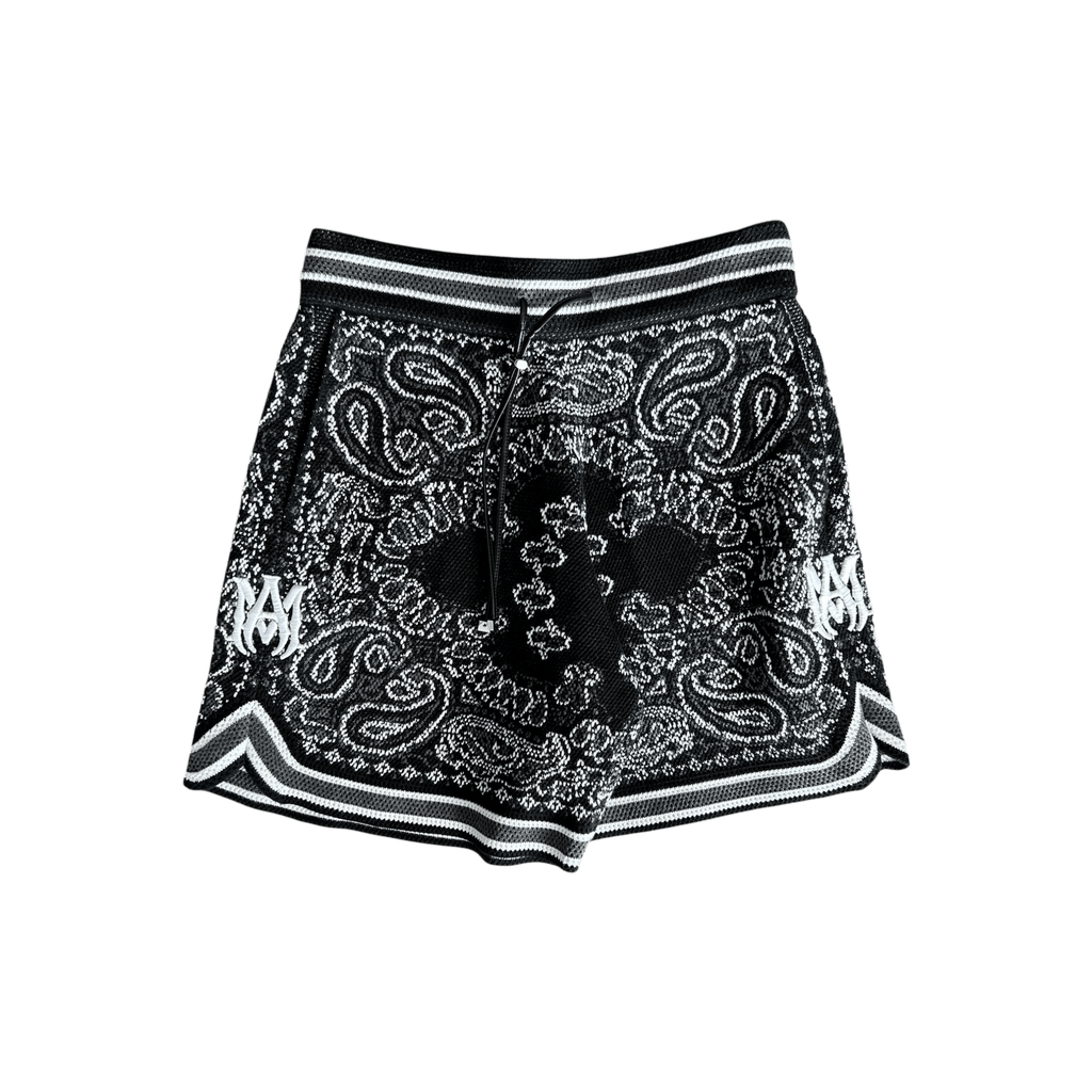 Amiri Black & White Bandana Crochet Basketball Shorts - Morely TrendsAmiri Type here:)