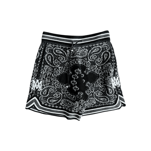Amiri Black & White Bandana Crochet Basketball Shorts - Morely TrendsAmiri Type here:)