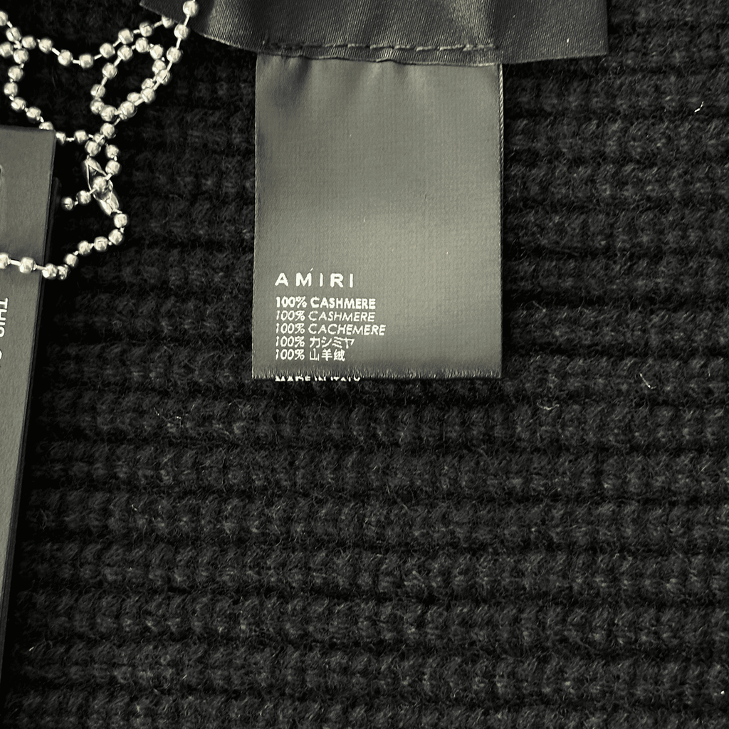 Amiri Black & White Wool Knit MA Logo Scarf - Morely TrendsAmiri Type here:)