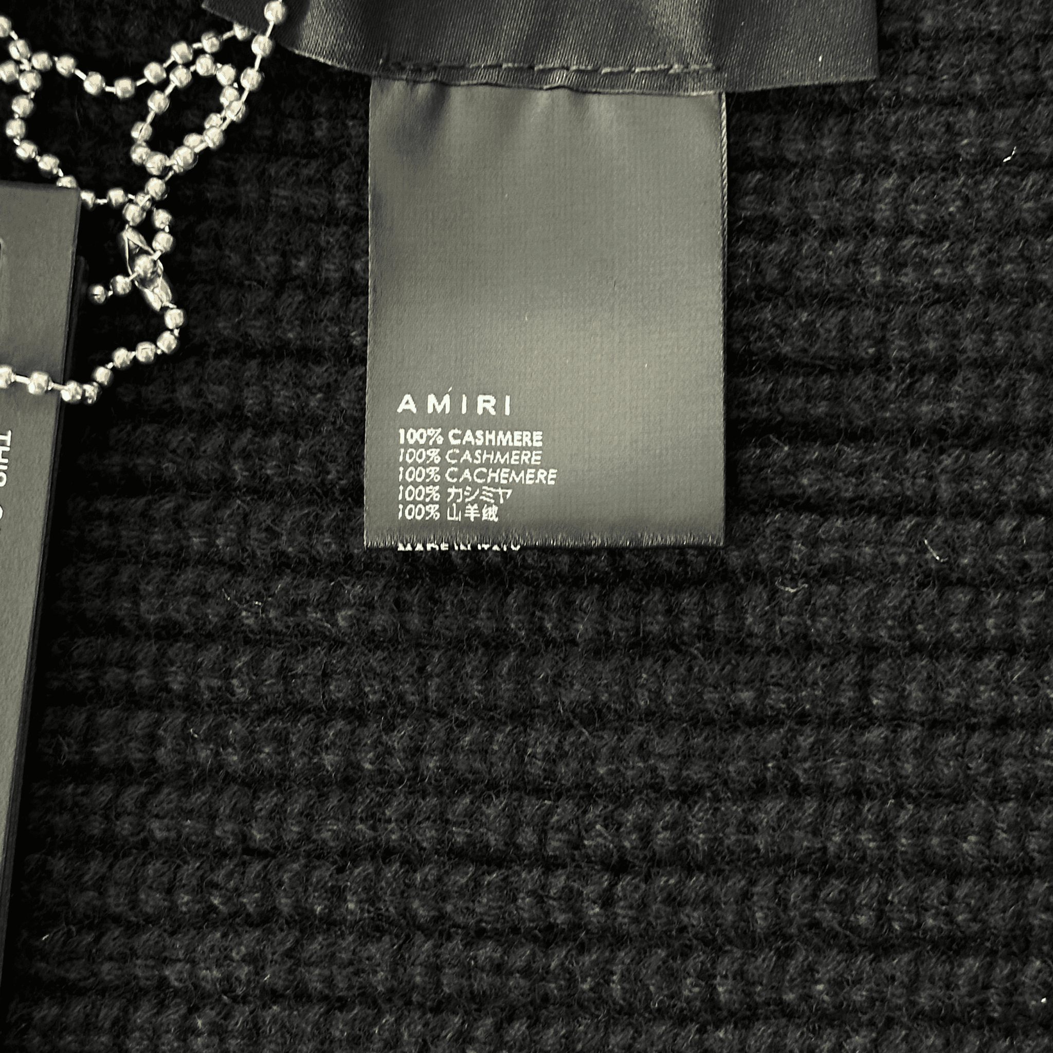 Amiri Black & White Wool Knit MA Logo Scarf - Morely TrendsAmiri Type here:)