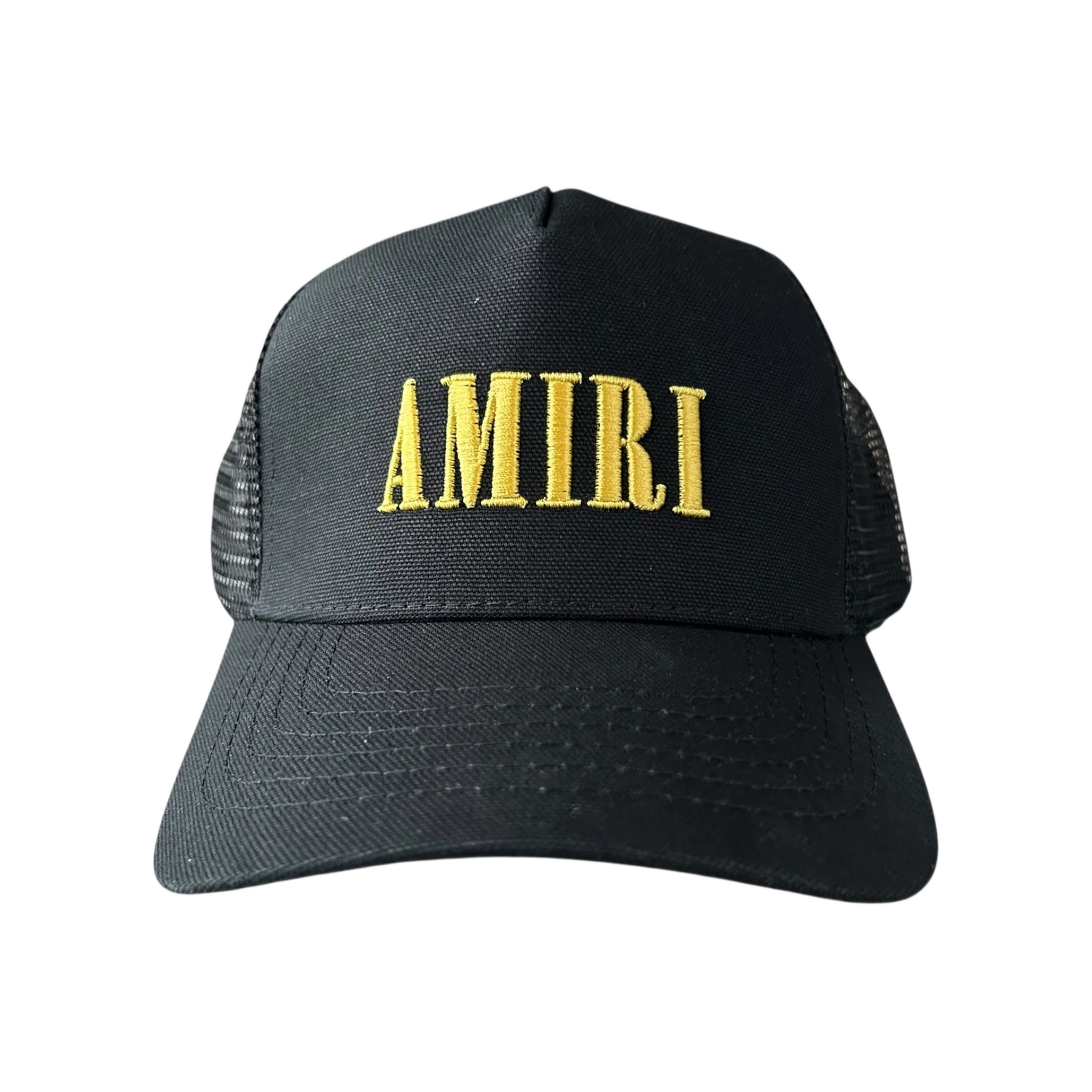 Amiri Black & Yellow Core Logo Trucker Hat