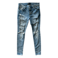Amiri Blue Denim Core Applique Logo Distressed Jeans - Morely TrendsAmiri Type here:)