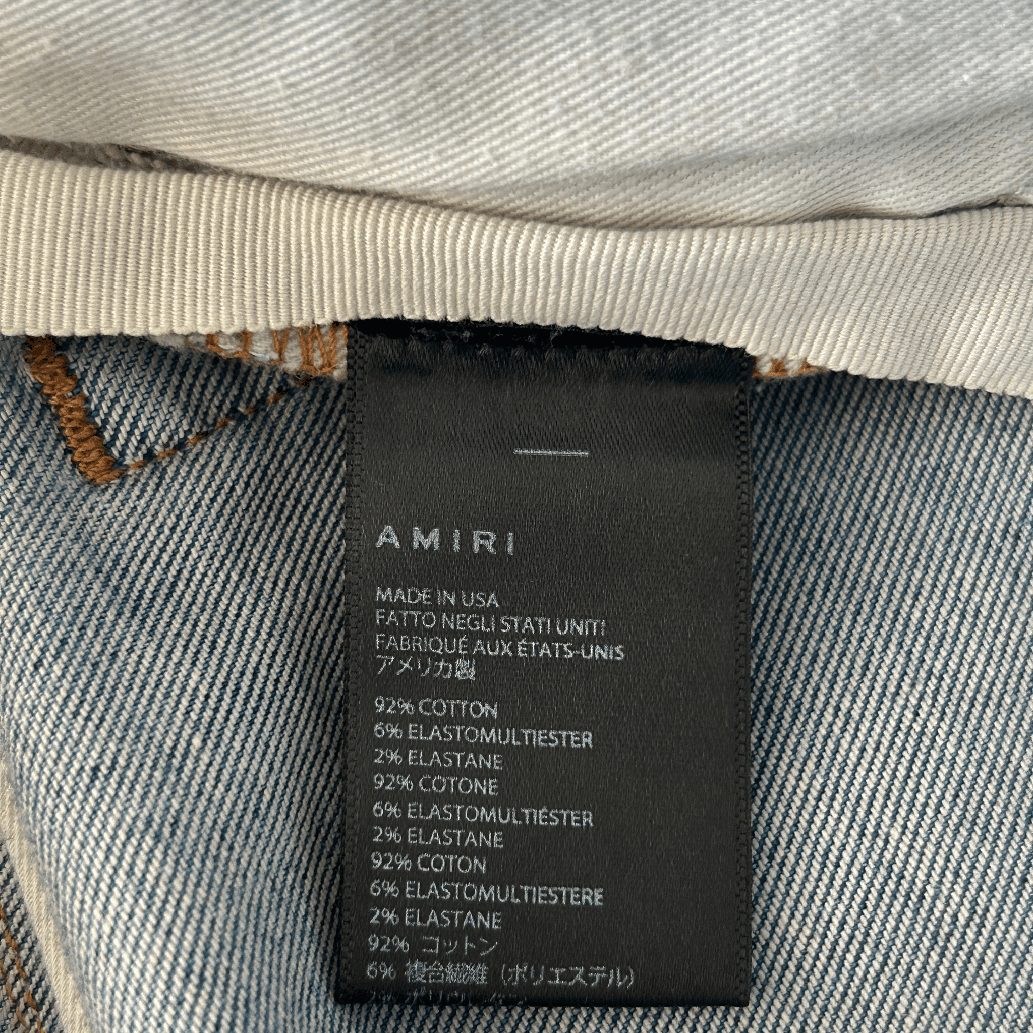 Amiri Blue Denim Core Applique Logo Distressed Jeans - Morely TrendsAmiri Type here:)