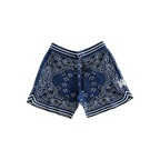 Amiri Blue & White Bandana Basketball MA Logo Shorts - Morely TrendsAmiri Type here:)