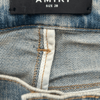 Amiri Clay Indigo T.G.C.W Distressed Logo Jeans - Morely TrendsAmiri Type here:)