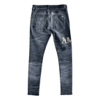 Amiri Faded Black Baroque Varsity Logo Jeans - Morely TrendsAmiri Type here:)