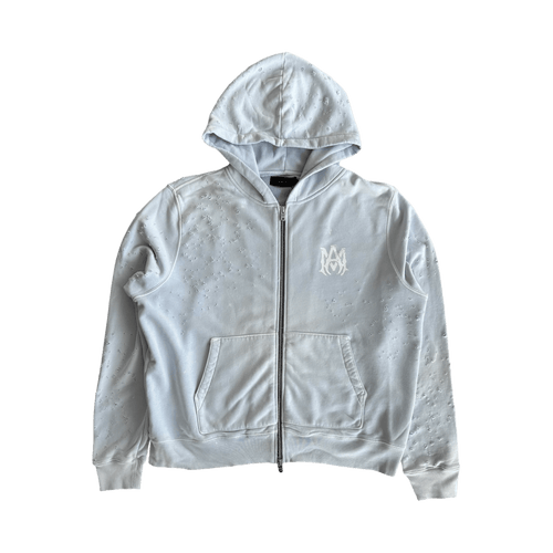Amiri Light Blue Core Logo Shotgun Zip Up Hoodie - Morely TrendsAmiri Type here:)