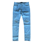 Amiri Overdyed Blue Mesh Patch MX1 Jeans - Morely TrendsAmiri Type here:)