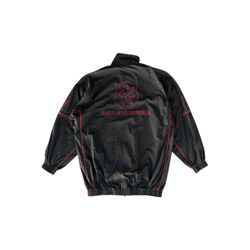Balenciaga Black & Red Lion Club Embroidered Logo Track Jacket - Morely TrendsBalenciaga Type here:)