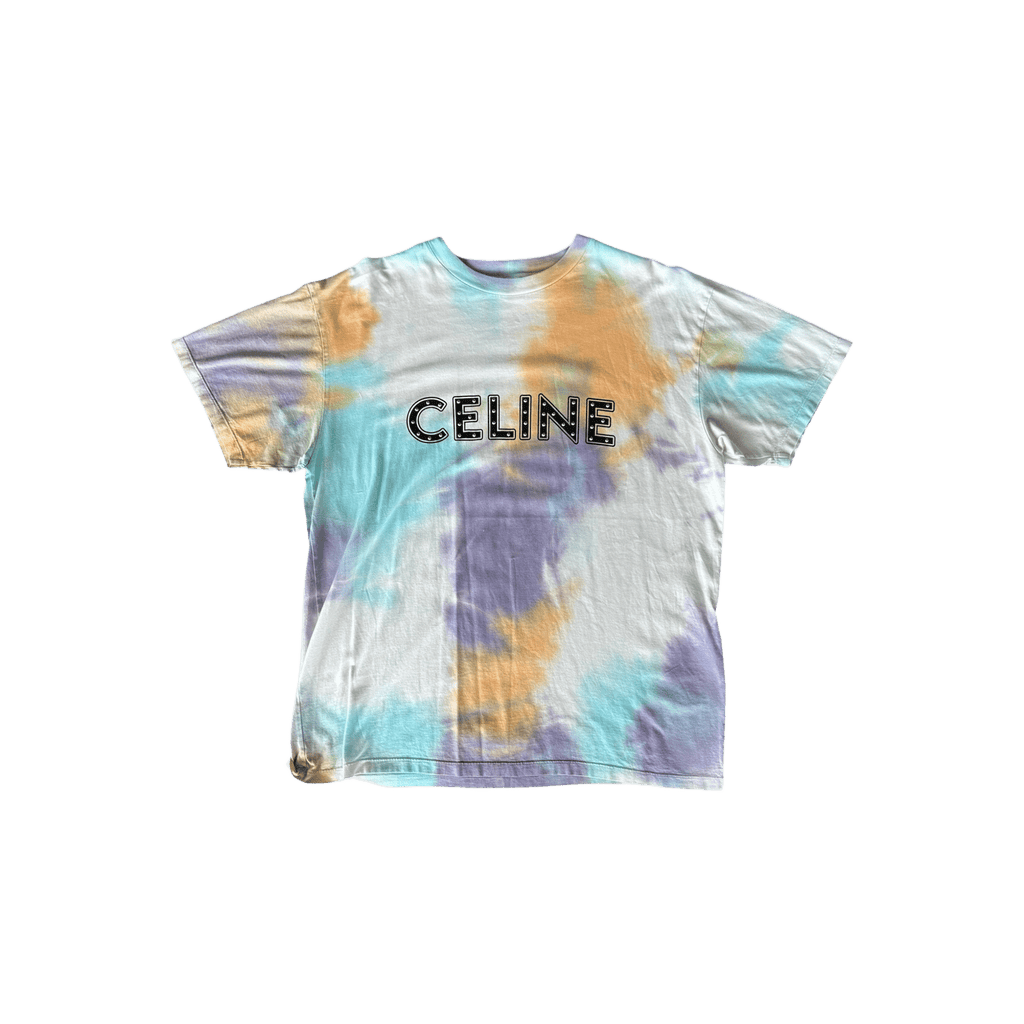 Celine Tie - Dye & Black Studded Logo T-Shirt - Morely TrendsCeline Type here:)