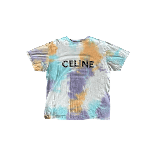 Celine Tie - Dye & Black Studded Logo T-Shirt - Morely TrendsCeline Type here:)