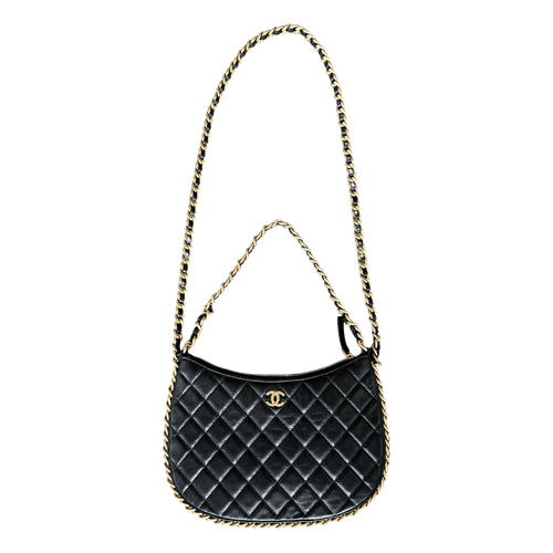 Chanel Black Quilted Lambskin Small Hobo Bag - Morely TrendsChanel Type here:)