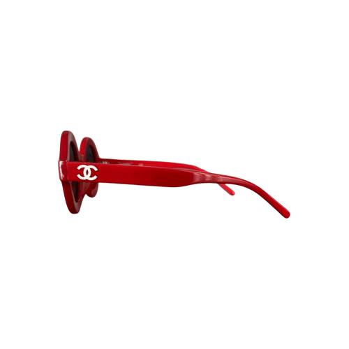 Chanel Pharrell Red & White Round Sunglasses - Morely TrendsChanel Type here:)