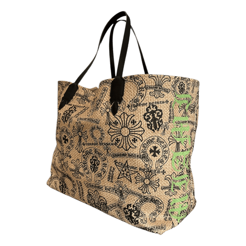 Chrome Hearts Beige & Black Miami Exclusive Stencil Beach Tote Bag - Morely TrendsChrome Hearts Type here:)