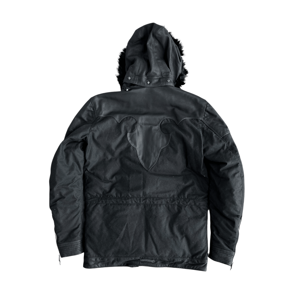Chrome Hearts Black Leather Fleur Parka Jacket - Morely TrendsChrome Hearts Type here:)