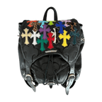 Chrome Hearts Black Multicolor Cross Patch Leather Gunslinger Backpack - Morely TrendsChrome Hearts Type here:)
