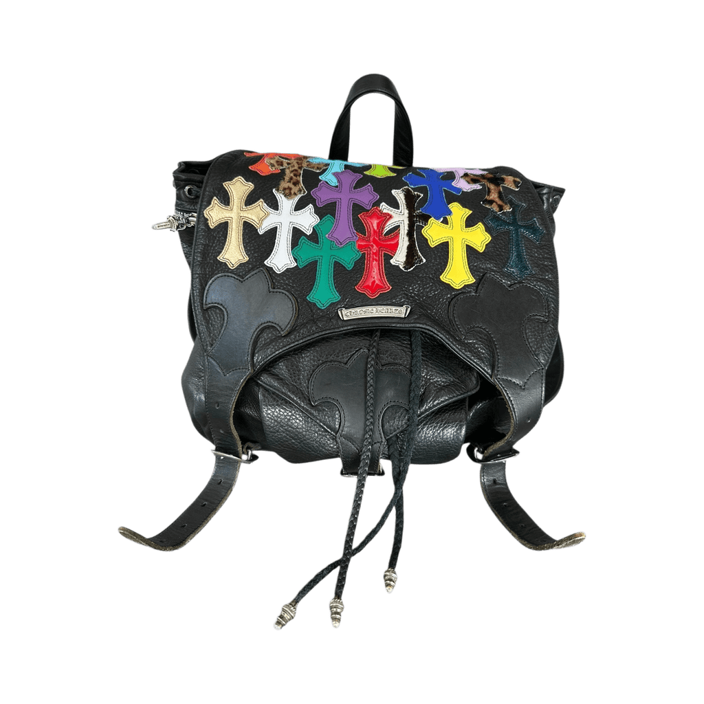 Chrome Hearts Black Multicolor Cross Patch Leather Gunslinger Backpack - Morely TrendsChrome Hearts Type here:)
