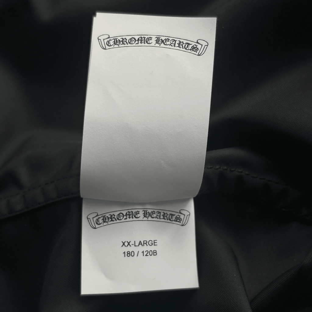 Chrome Hearts Black Nylon & Leather Zip Up Shirt - Morely TrendsChrome Hearts Type here:)