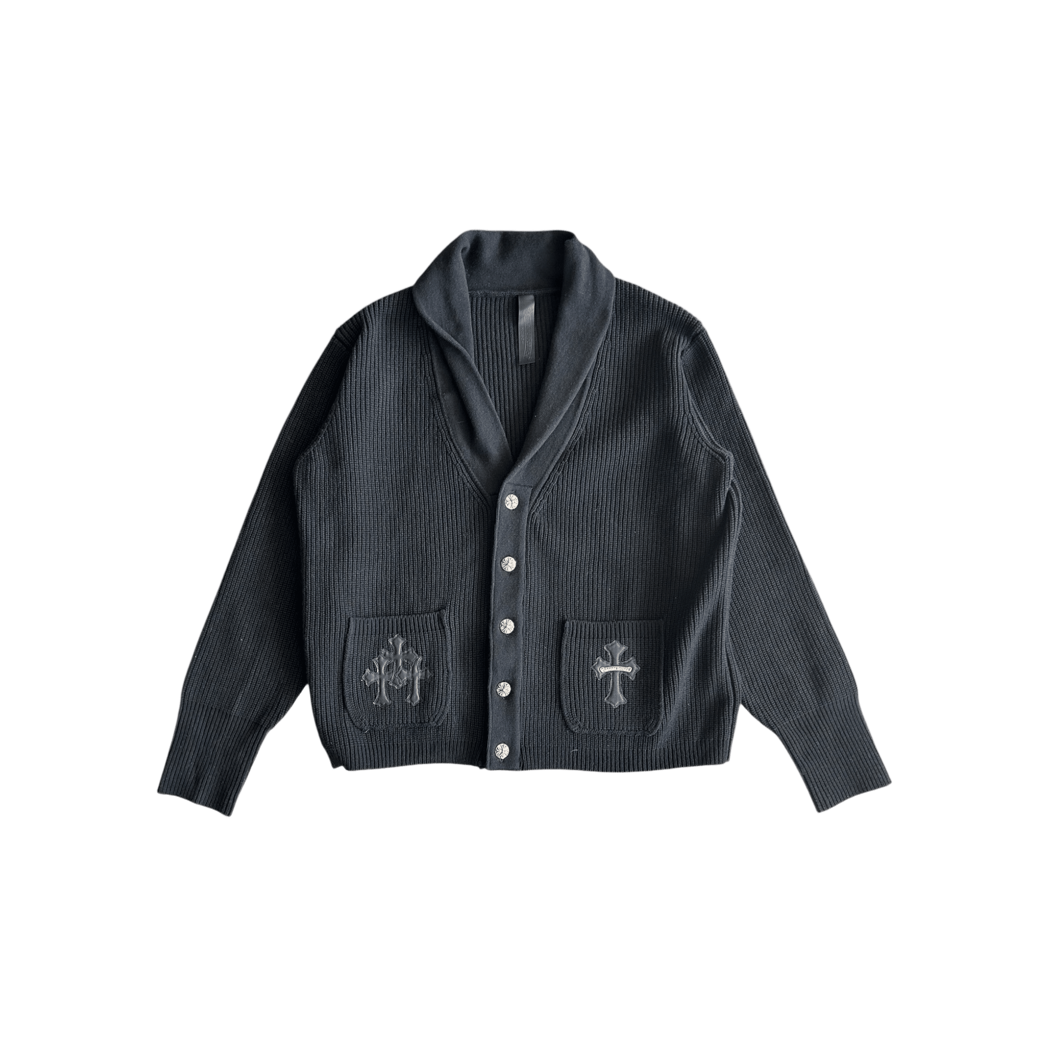 Chrome Hearts Black Triple Cross Patch Cashmere Cardigan - Morely TrendsChrome Hearts Type here:)