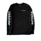 Chrome Hearts Black & White Script Logo Thermal Longsleeve T-Shirt - Morely TrendsChrome Hearts Type here:)