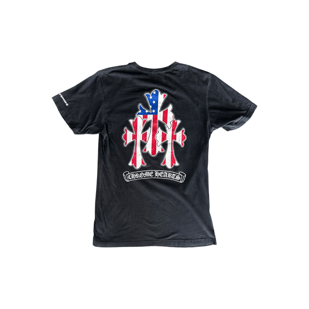 Chrome Hearts Black & White USA Triple Cross Logo T-Shirt - Morely TrendsChrome Hearts Type here:)
