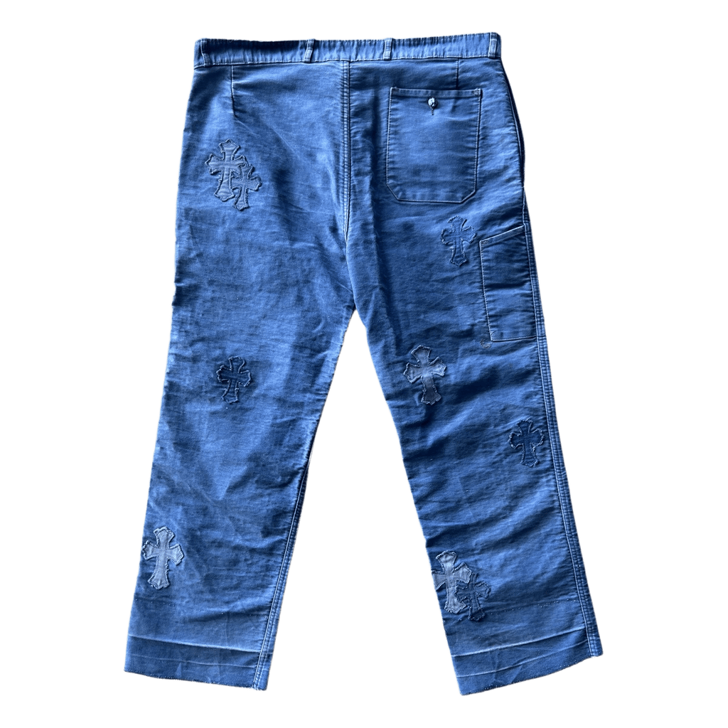 Chrome Hearts Blue Cross Patch Vintage French Work Pants - Morely TrendsChrome Hearts Type here:)