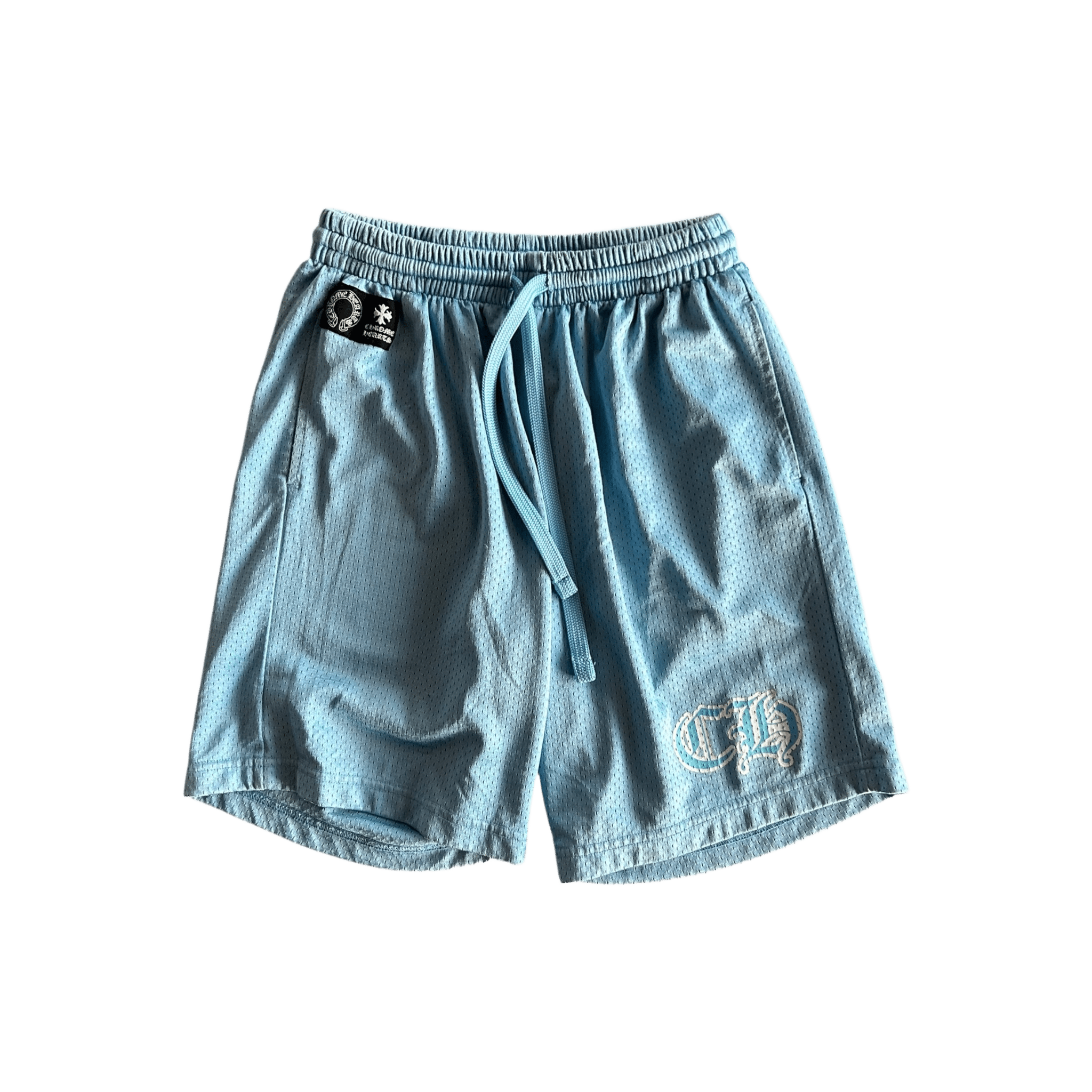 Chrome Hearts Blue & White Logo Mesh Shorts - Morely TrendsChrome Hearts Type here:)
