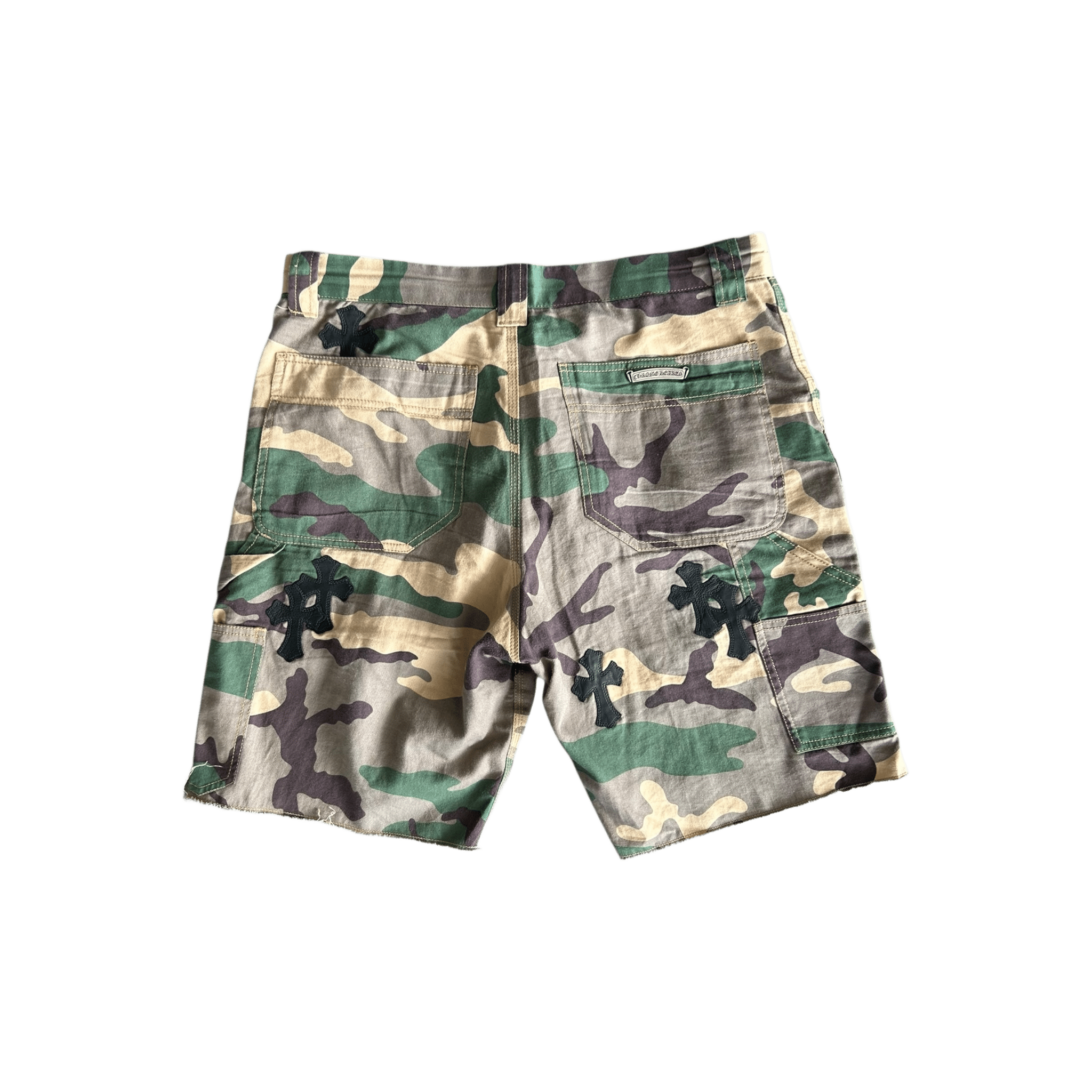 Chrome Hearts Camouflage Sex Records Cross Patch Carpenter Shorts - Morely TrendsChrome Hearts Type here:)