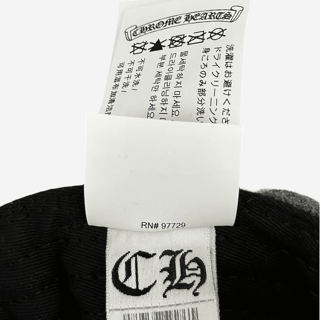 Chrome Hearts Grey & Black Leather CH Logo Wool Hat - Morely TrendsChrome Hearts Type here:)