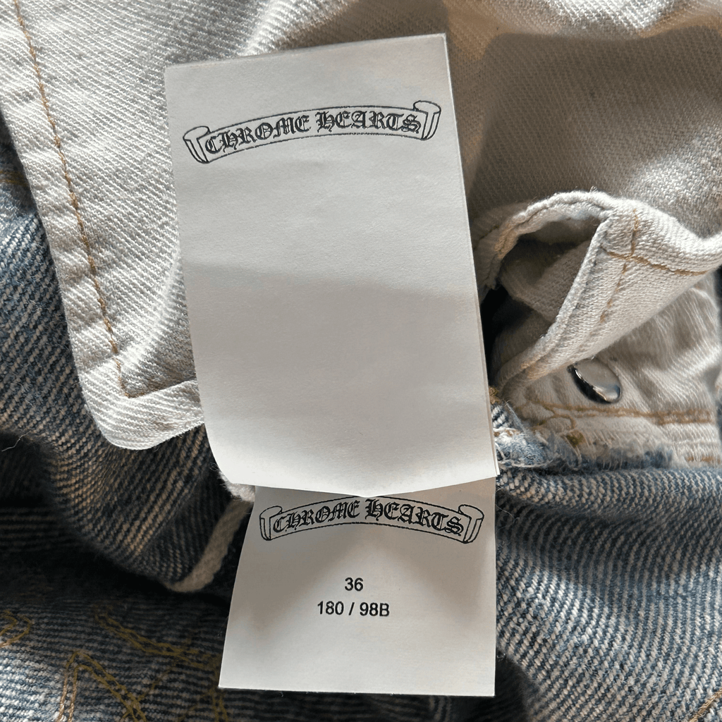 Chrome Hearts Levi's Blue & Yellow Cross Patch Jeans - Morely TrendsChrome Hearts Type here:)