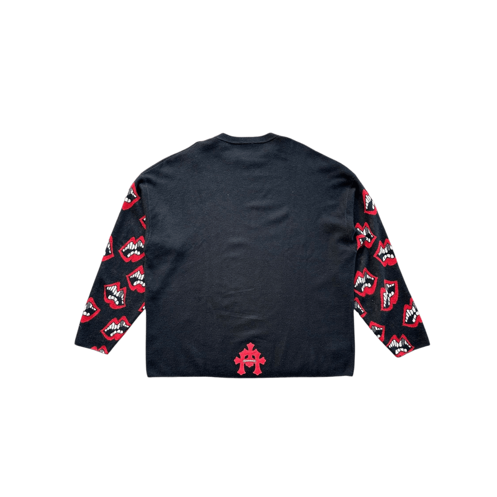 Chrome Hearts Matty Boy Black & Red Chomper Cashmere Sweater - Morely TrendsChrome Hearts Type here:)