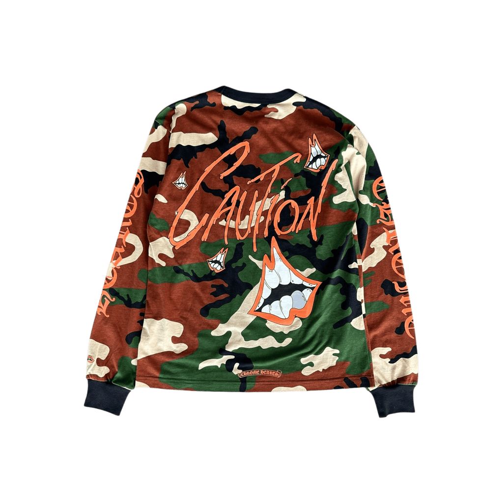 Chrome Hearts Matty Boy Camouflage Caution Longsleeve T-Shirt - Morely TrendsChrome Hearts Type here:)