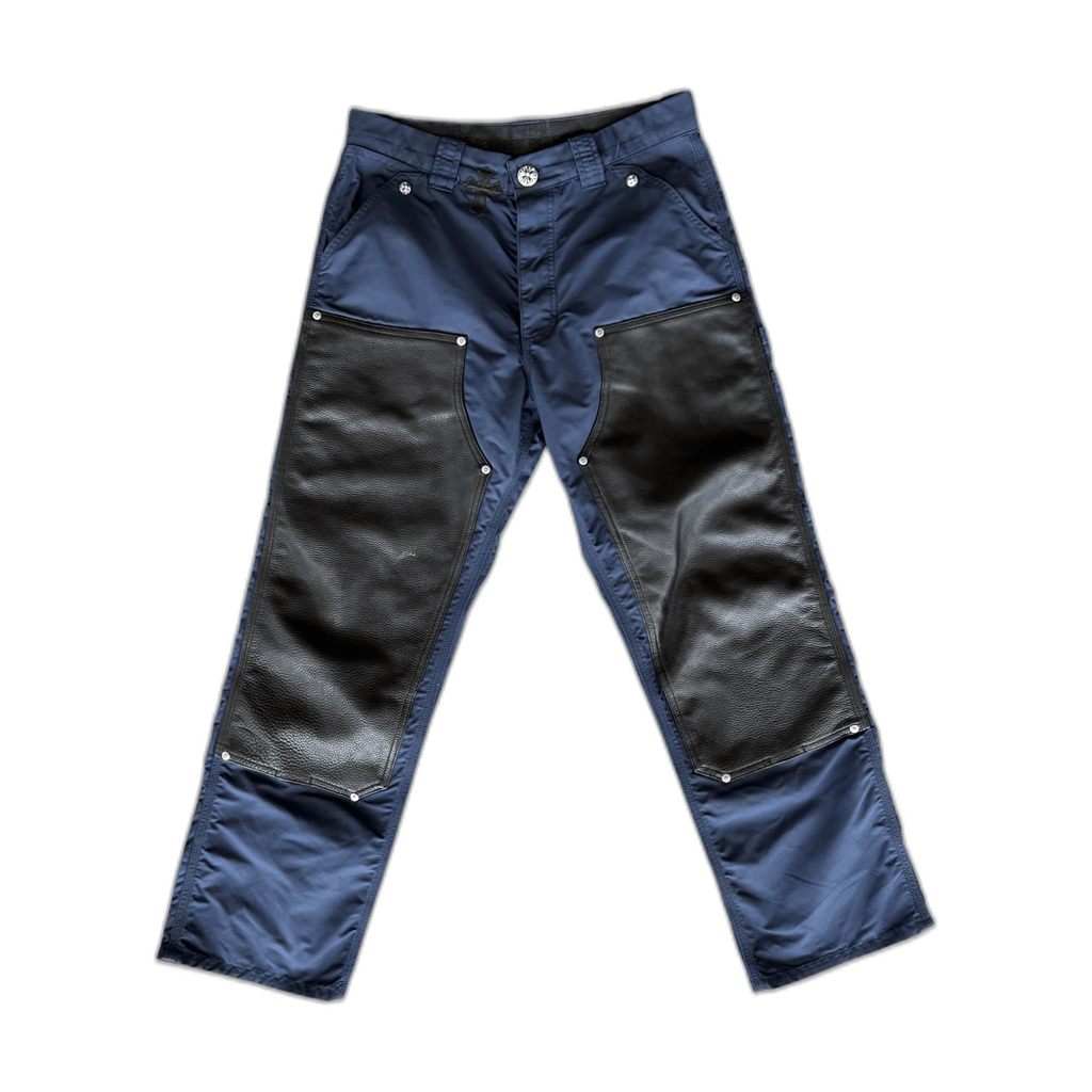 Chrome Hearts Navy Nylon & Leather Carpenter Pants - Morely TrendsChrome Hearts Type here:)