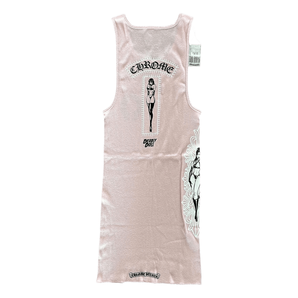 Chrome Hearts Pink & White Deadly Doll Tank Top - Morely TrendsChrome Hearts Type here:)