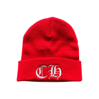 Chrome Hearts Red & White CH Logo Embroidered Beanie - Morely TrendsChrome Hearts Type here:)