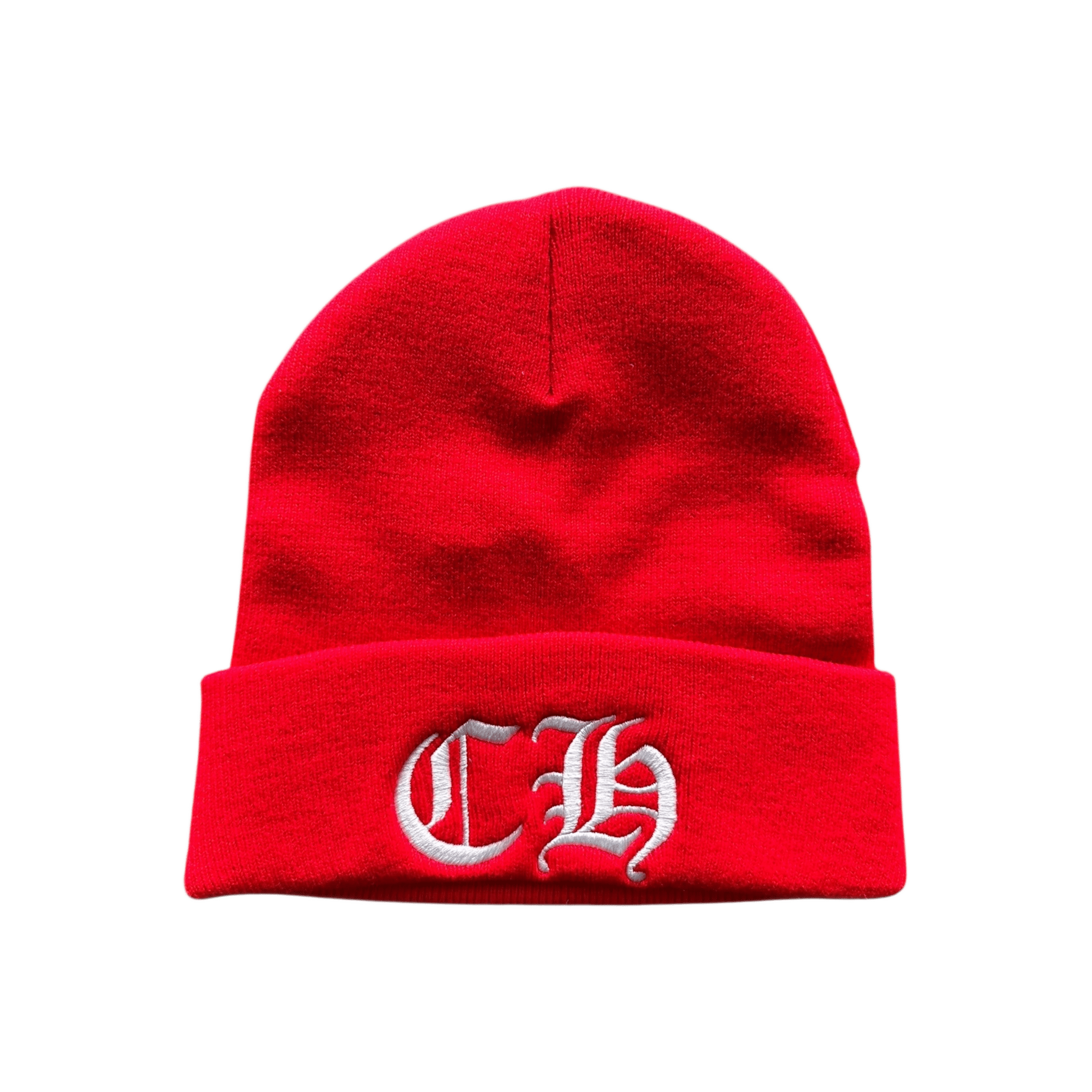 Chrome Hearts Red & White CH Logo Embroidered Beanie - Morely TrendsChrome Hearts Type here:)