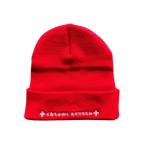Chrome Hearts Red & White CH Logo Embroidered Beanie - Morely TrendsChrome Hearts Type here:)