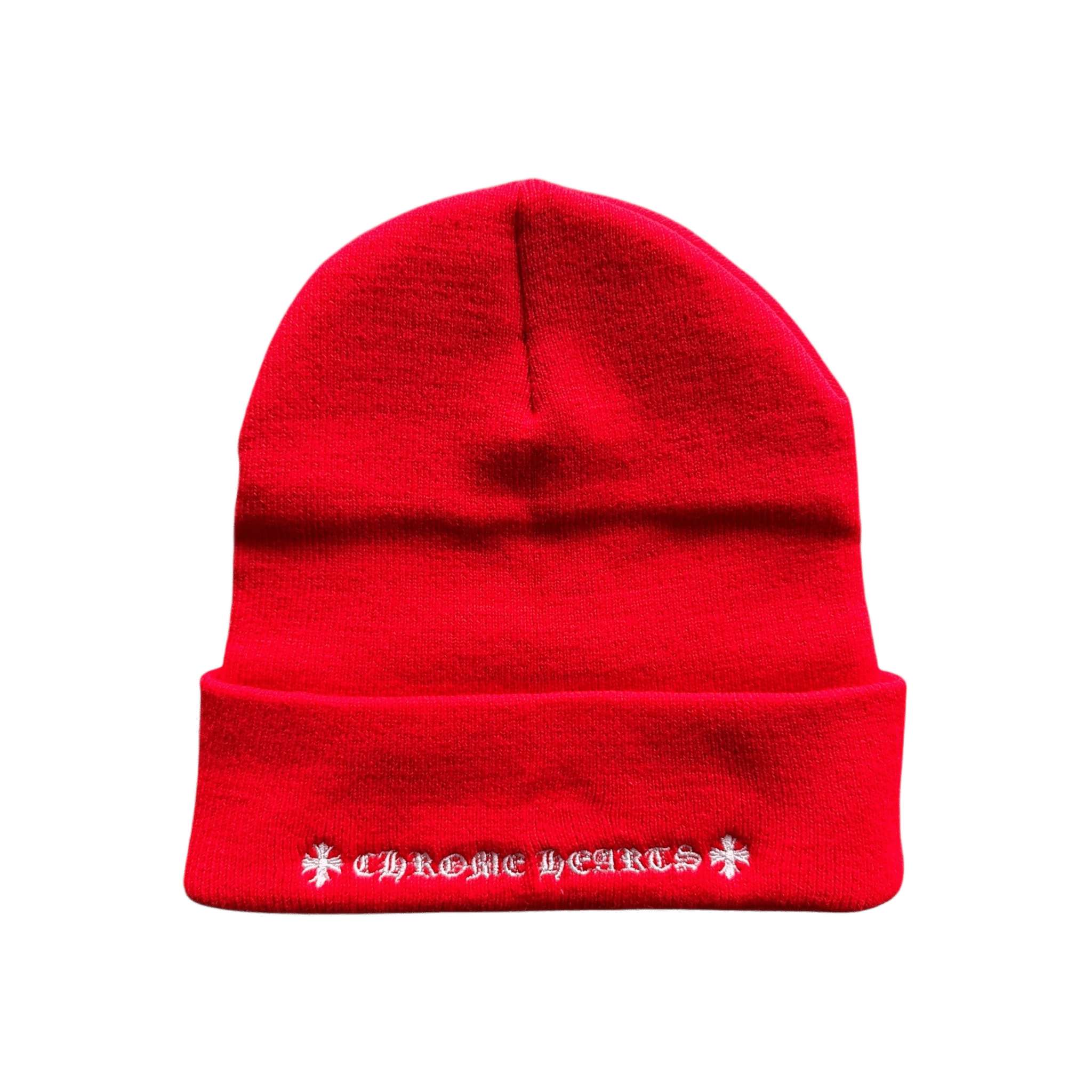 Chrome Hearts Red & White CH Logo Embroidered Beanie - Morely TrendsChrome Hearts Type here:)