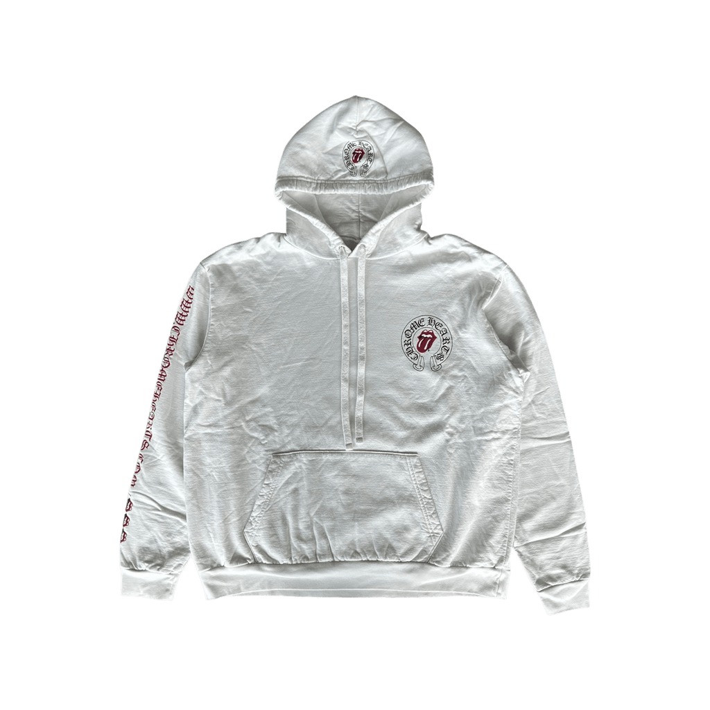 Chrome Hearts Rolling Stones White & Red Horseshoe Logo Hoodie - Morely TrendsChrome Hearts Type here:)