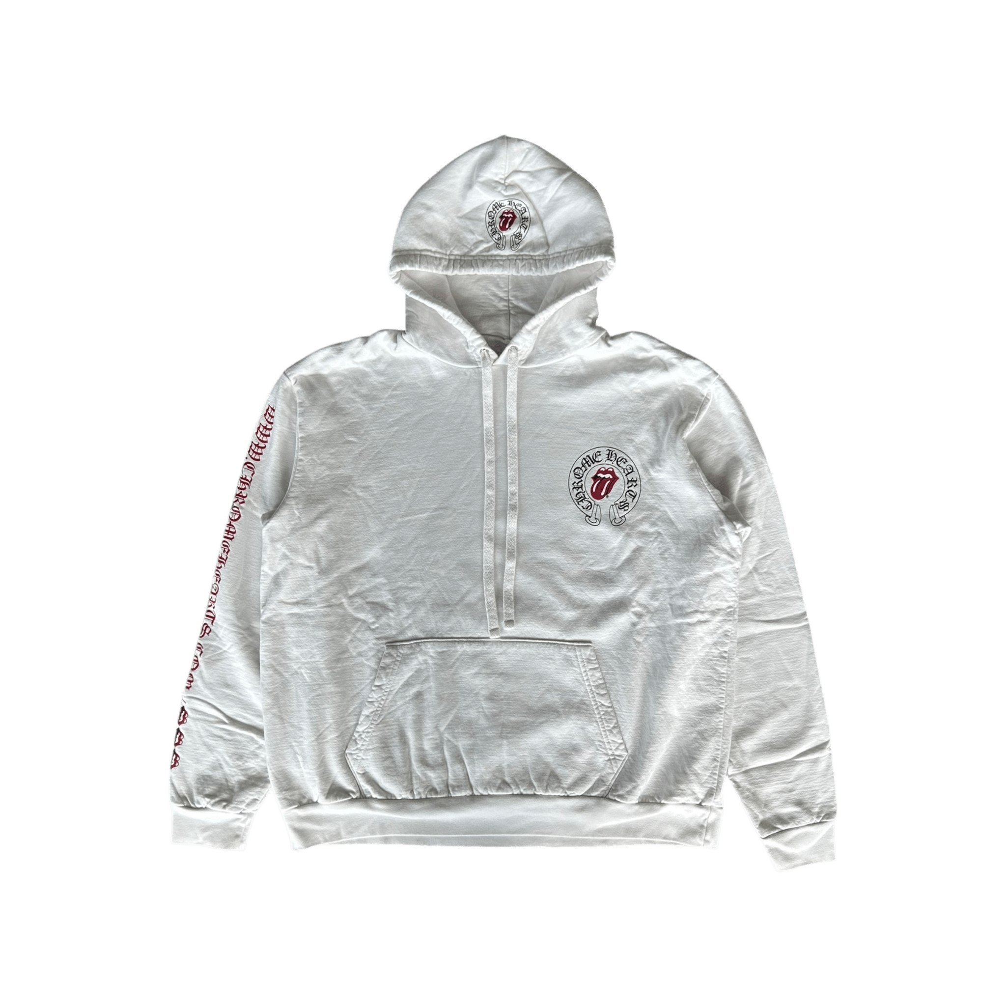 Chrome Hearts Rolling Stones White & Red Horseshoe Logo Hoodie - Morely TrendsChrome Hearts Type here:)