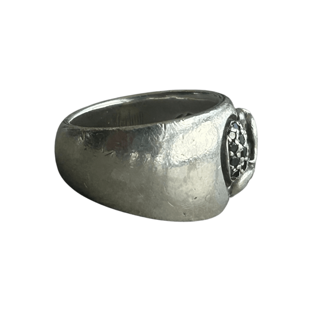 Chrome Hearts Silver & Black Diamond Heart Ring - Morely TrendsChrome Hearts Type here:)