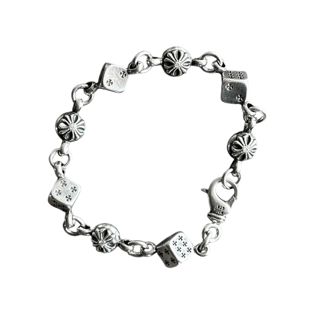 Chrome Hearts Silver & Diamond Dice Bracelet - Morely TrendsChrome Hearts Type here:)