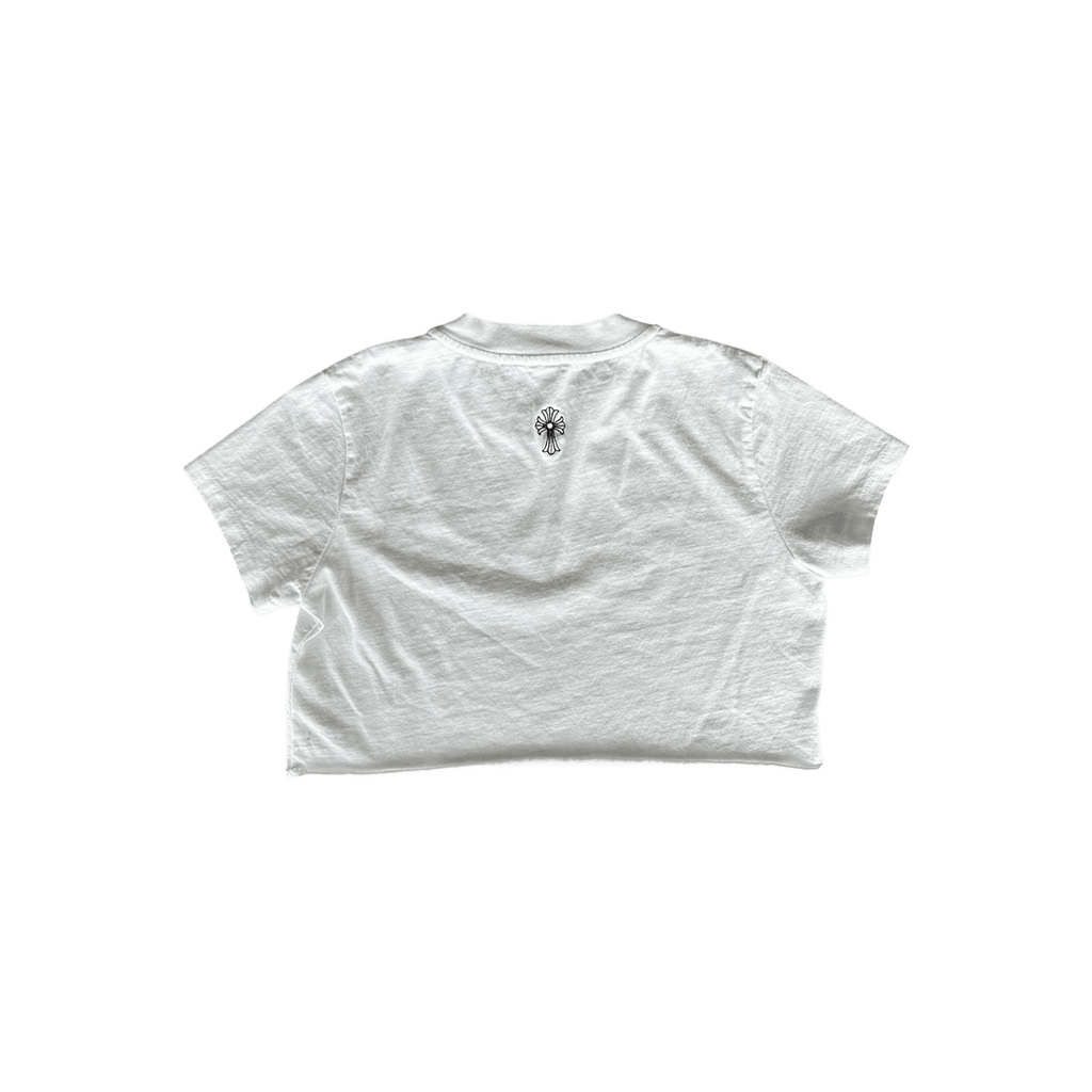 Chrome Hearts White & Black Embroidered Eyechart Logo Cropped T-Shirt - Morely TrendsChrome Hearts Type here:)