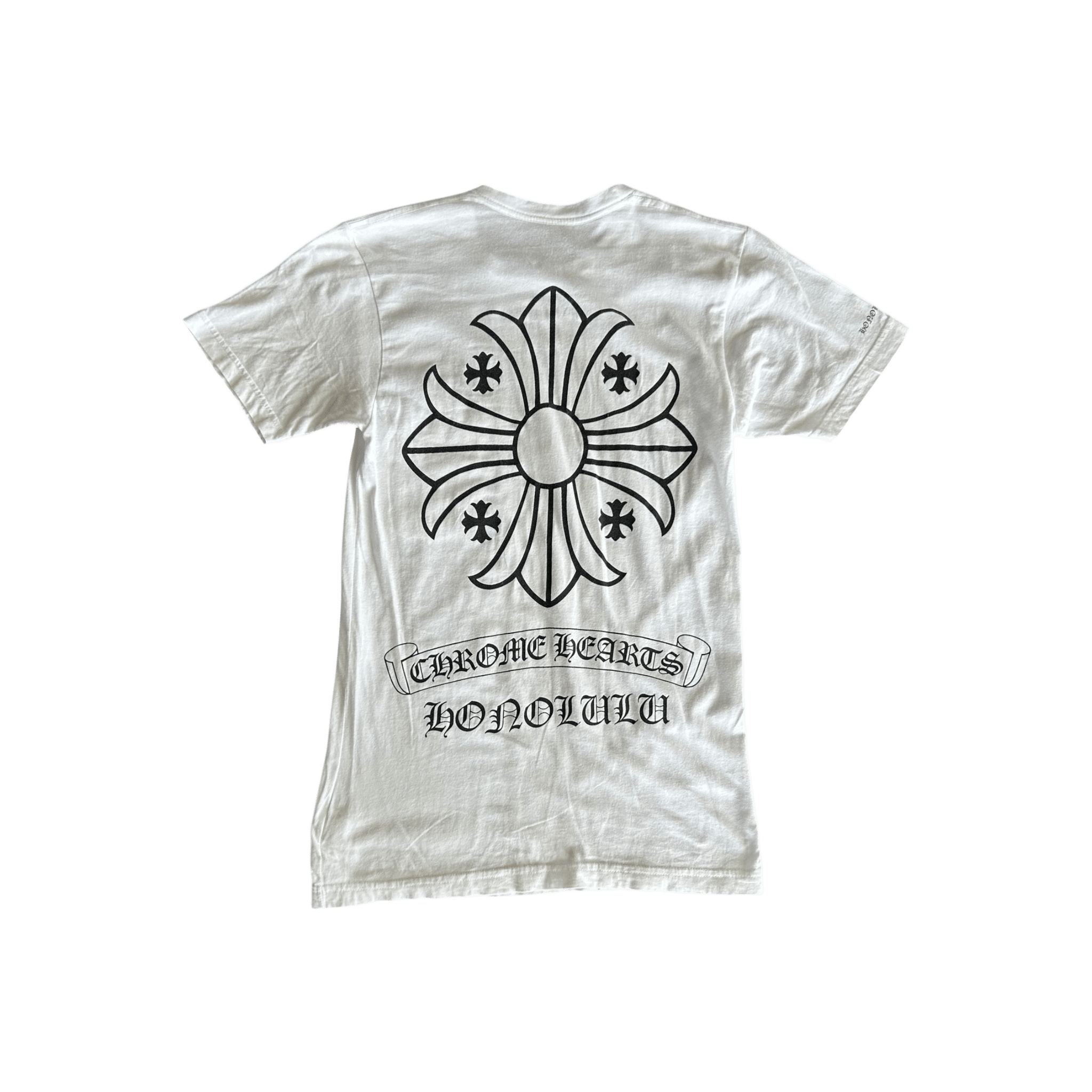 Chrome Hearts White & Black Honolulu Exclusive Jumbo Floral Cross T-Shirt - Morely TrendsChrome Hearts Type here:)